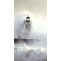 Casadeco 84269216 Rivage Stormy Waves Lighthouse ()