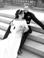 Prince Harry Meghan Markle Royal Wedding Photo B W