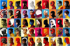 Marvel Comics Super Hero Collage X Men Venom Deadpool Avengers