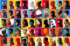 Marvel Comics Super Hero Collage X-Men Venom Deadpool Avengers