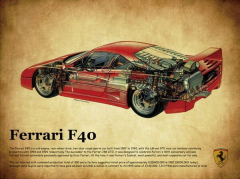 Car Interior Ferrari - F40 1987 Classic Supercar Engine
