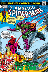 Amazing Spider-Man No.122 Cover: Spider-Man, Gwen Stacy, and Green Goblin Flying