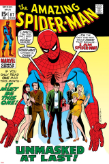 Amazing Spider-Man No.87 Cover: Spider-Man, Mary Jane, Gwen, Harry Osborn, and Peter Parker Posing