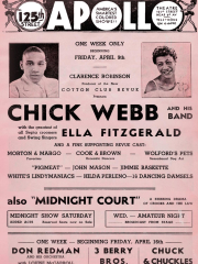 Apollo Theatre  Handbill: Chick Webb, Ella Fitzgerald, Cook and Brown, Wolford&#x27;s Pets and More