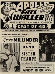 Apollo Theatre  Handbill: Fats Waller, Lucky Millinder, Sister Tharpe