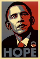 Barack Obama (Hope, Shepard Fairey Campaign) Art Poster Print