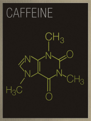 Caffeine Molecule Art Print Poster