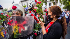 In Myanmar Protests, Women Are on the Front Lines - The New York Times