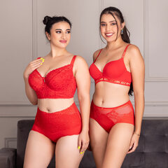 Plus Lightly Padded Under Wired Coverage Bra In Red ...