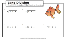 long division 3 digits by 1 digit no remainder 20 worksheets math