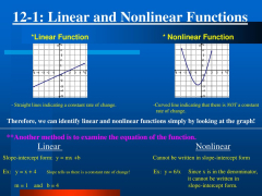 Chapter 6 Algebra *Linear and Nonlinear Functions - ppt