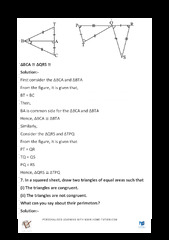 NCERT Solutions For Class 7 Maths Chapter 7 Congruence of Triangles