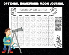 Phases of the Moon worksheets pdf