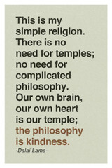 Dalai Lama This Is My Simple Religion The Philosophy Is Kindness Motivational Purple