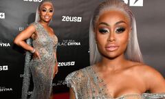 Blac Chyna dazzles in a silver sequinned gown as she attends ...