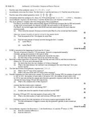 IB Math SL Arithmetic Geometric Sequences Series Review | PDF ...