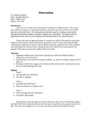 User Test Memo | PDF | Microsoft Excel | Software ...