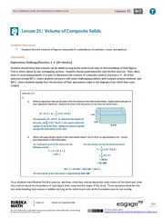 Lesson 21: Volume of Composite Solids: Student Outcomes | PDF ...