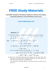 NCERT Solutions for Class 10 Maths Chapter 7 - Coordinate Geometry