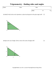 Trigonometry - Finding Sides and Angles - 1 | PDF | Triangle ...