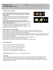 Solar System Objectives Sheet | PDF | Solar System | Planets