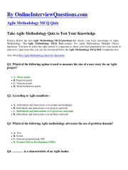 Agile Methodology MCQ | PDF | Agile Software Development | Scrum ...