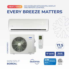 BOREAL 18000 BTU MINI SPLIT AIR CONDITIONER DUCTLESS 17.5 SEER ...