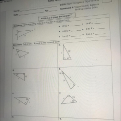 Unit 8 work 4 Trigonometry: Ratios &amp; Finding Missing Sides ...