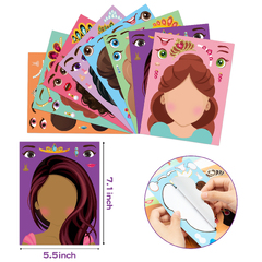 40 Pcs Princess Dress-Up Make Your Own Face Stickers, DIY Face Stickers for Kids Make A Face Sticker Kids Craft Game for Princess Birthday Party