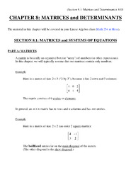 SOLUTION: Matrices and determinants - Studypool