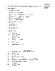 SOLUTION: Integral calculus quiz 2 - Studypool