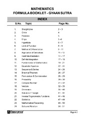 Mathematics Formula Booklet - Gyan Sutra