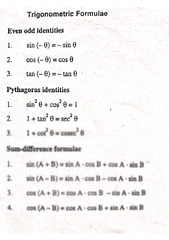 SOLUTION: Imp trigonometric formulae - Studypool