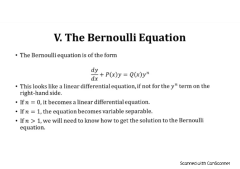 SOLUTION: The bernoulli equation differential equation - Studypool