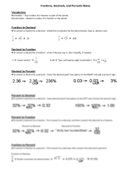 SOLUTION: Fractions decimals and percents - Studypool