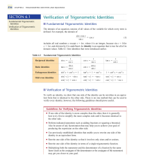 SOLUTION: Trigonometric identities and equations - Studypool