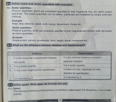 SOLUTION: Define scalar and vector quantities with example.|what are