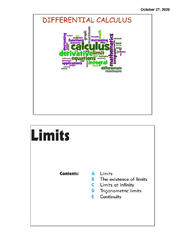 SOLUTION: Math limits lecture note - Studypool