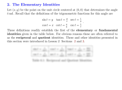 SOLUTION: Trigonometric identities trigonometry - Studypool