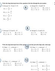 ANSWERED] Write the slope intercept form of the equation of the ...