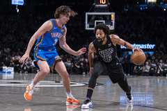 Nets hang on for win over Thunder to snap losing streak