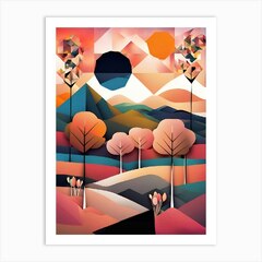 Geometric Abstract Landscape by Clofura - Fy