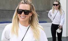 Hilary Duff flaunts her toned physique in a sweatshirt and ...