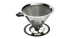 Stainless Steel Pour Over Coffee Cone Dripper with Cup Stand Paperless and Reusable (Stainless Steel Pour Over Coffee Cone Dripper)