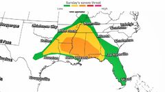 About 43 million people across the South are at risk as severe ...