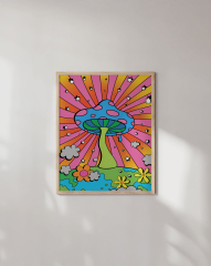 Haus and Hues Mushroom Trippy s Indie s s for Room Aesthetic Hippie s Mushroom 12 x 16