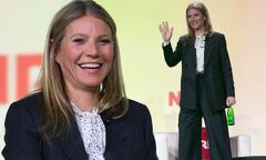 Gwyneth Paltrow gets suited and booted at Goop panel | Daily Mail ...