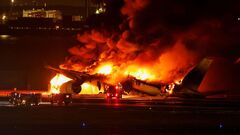 Japan Airlines jet bursts into flames after collision with ...