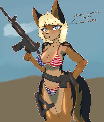 Female fox furries in bikinis and uses guns - tamelia-stickdesign.de