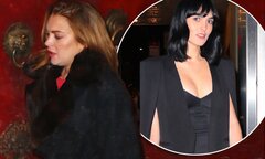 Lindsay Lohan cuts a stylish figure in glamorous black fur coat ...